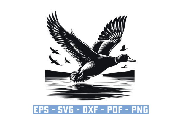 Download Flying Mallard Duck Silhouette Files Svg - Silhouette files Collection
