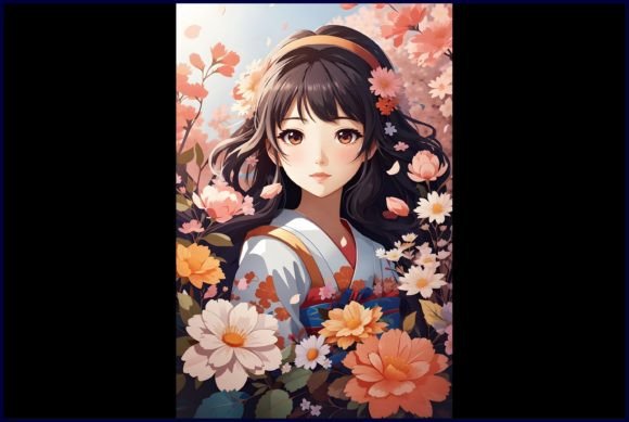 Download Japanese Cute Anime with Flowers - Japanese cute Collection