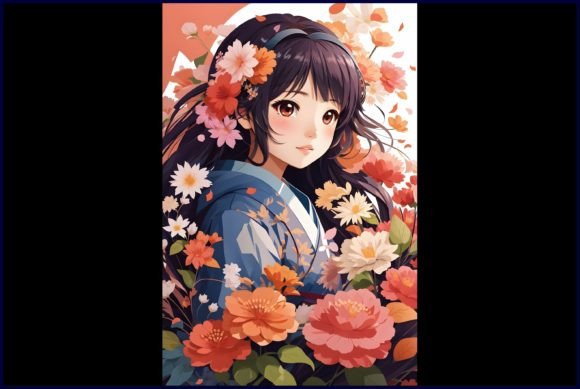 Download Japanese Cute Anime with Flowers - Premium Resources