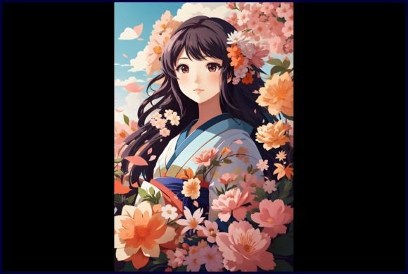 Download Japanese Cute Anime with Flowers - Japanese cute Collection