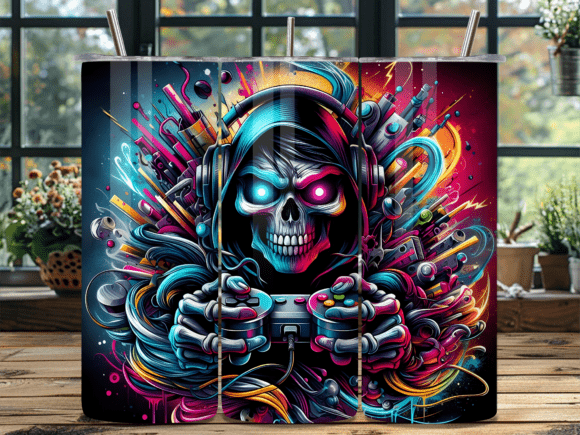Download Cyberpunk Skull Pro Gamer Tumbler Wrap - Pro gamer Collection