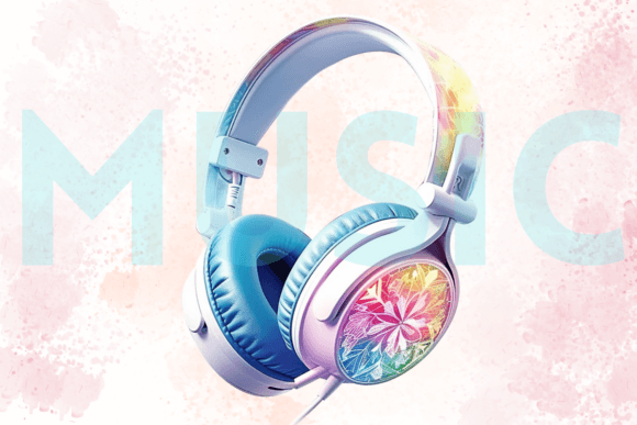 Download Floral Gaming Headset Watercolor Clipart - Gaming Collection