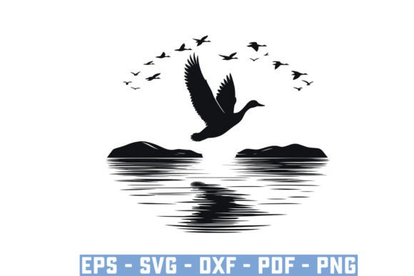 Download Flying Mallard Duck Silhouette Files Svg - Silhouette files Collection